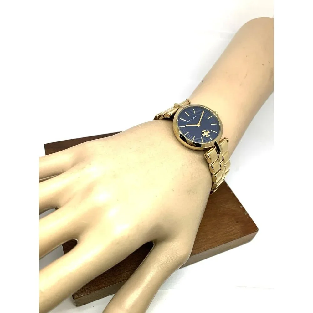 Tory Burch Women's Watch TBW2043 Kira Quartz Blue Dial Gold Stainless Steel 30mm